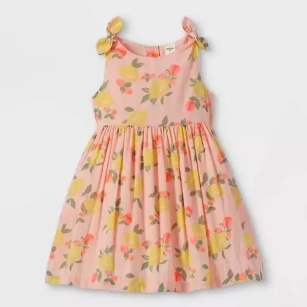 Floral Kids Dress in Pink and Yellow